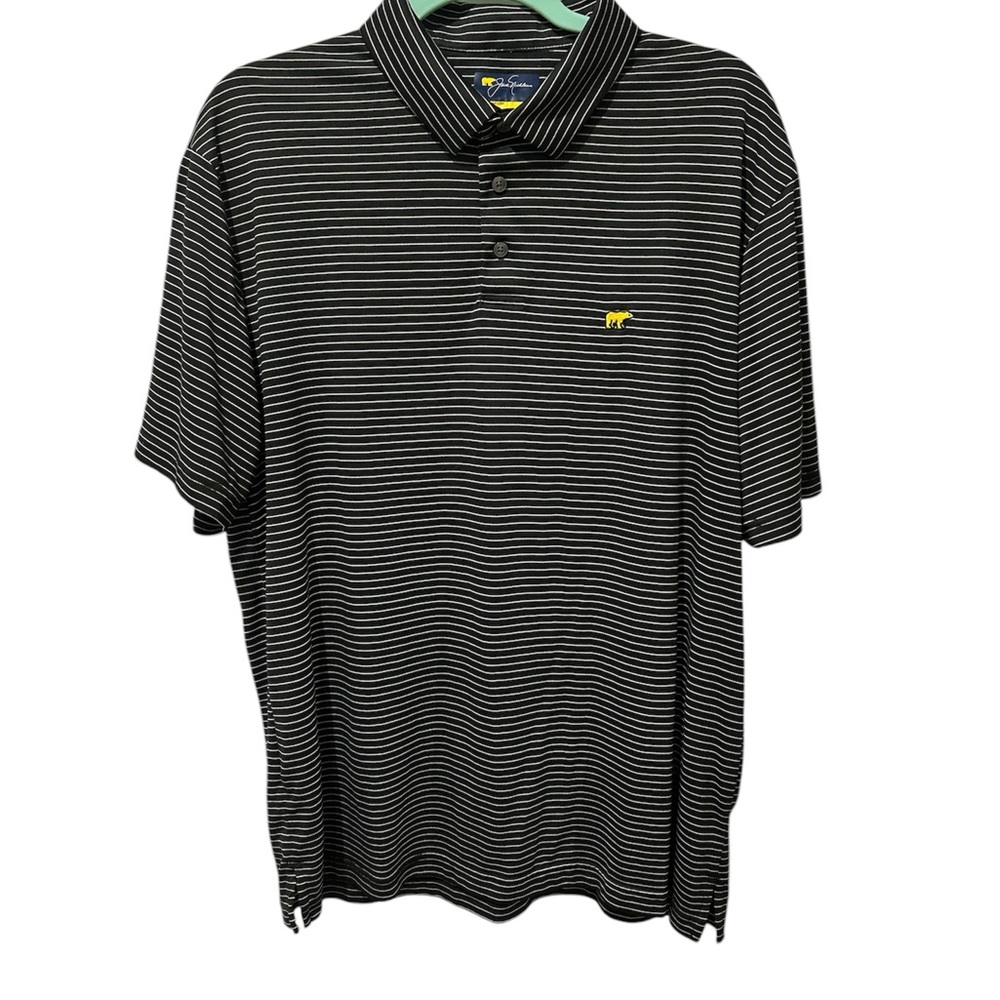 Jack Nicklaus Black Striped Polo Shirt Large